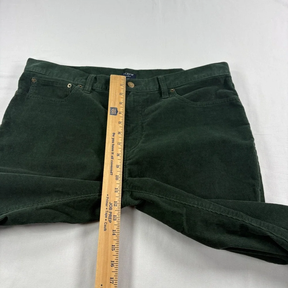 J Crew Corduroy Pants Mens 38x32 Green Chino Slim Fit Stretch Preppy Casual